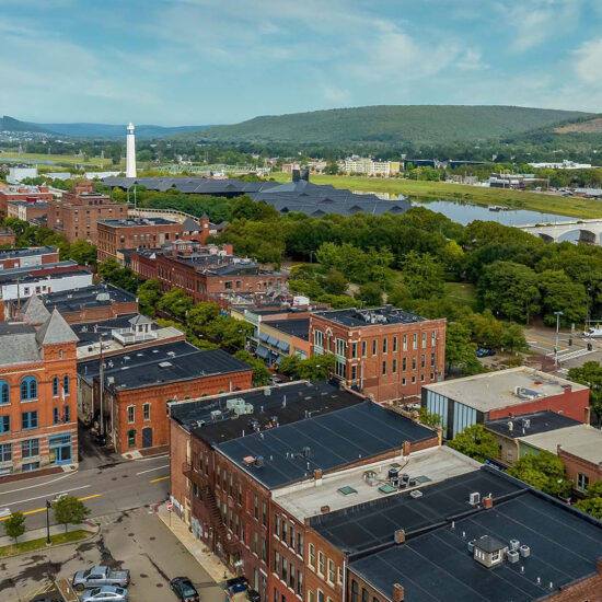 Aerial view of Corning, NY